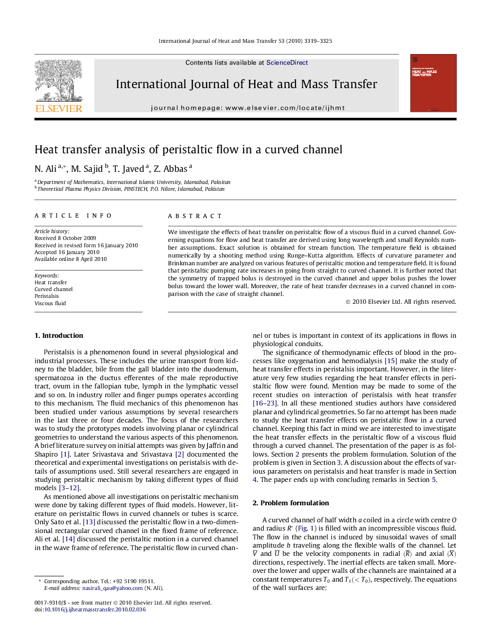 Heat transfer analysis of peristaltic flow in a curved channel