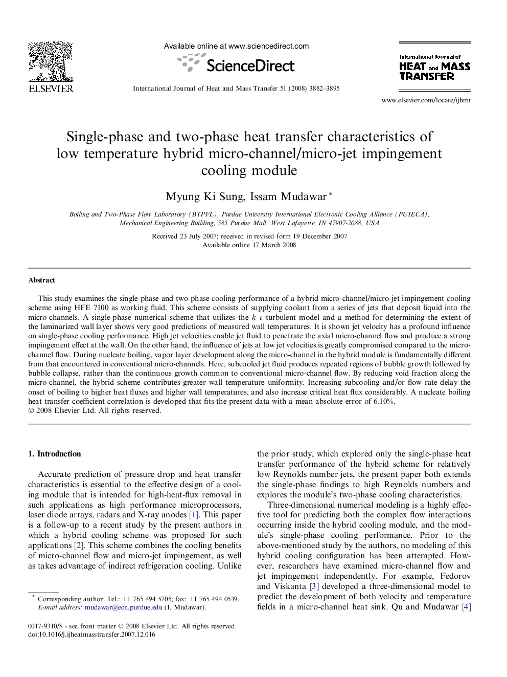 Single-phase and two-phase heat transfer characteristics of low temperature hybrid micro-channel/micro-jet impingement cooling module