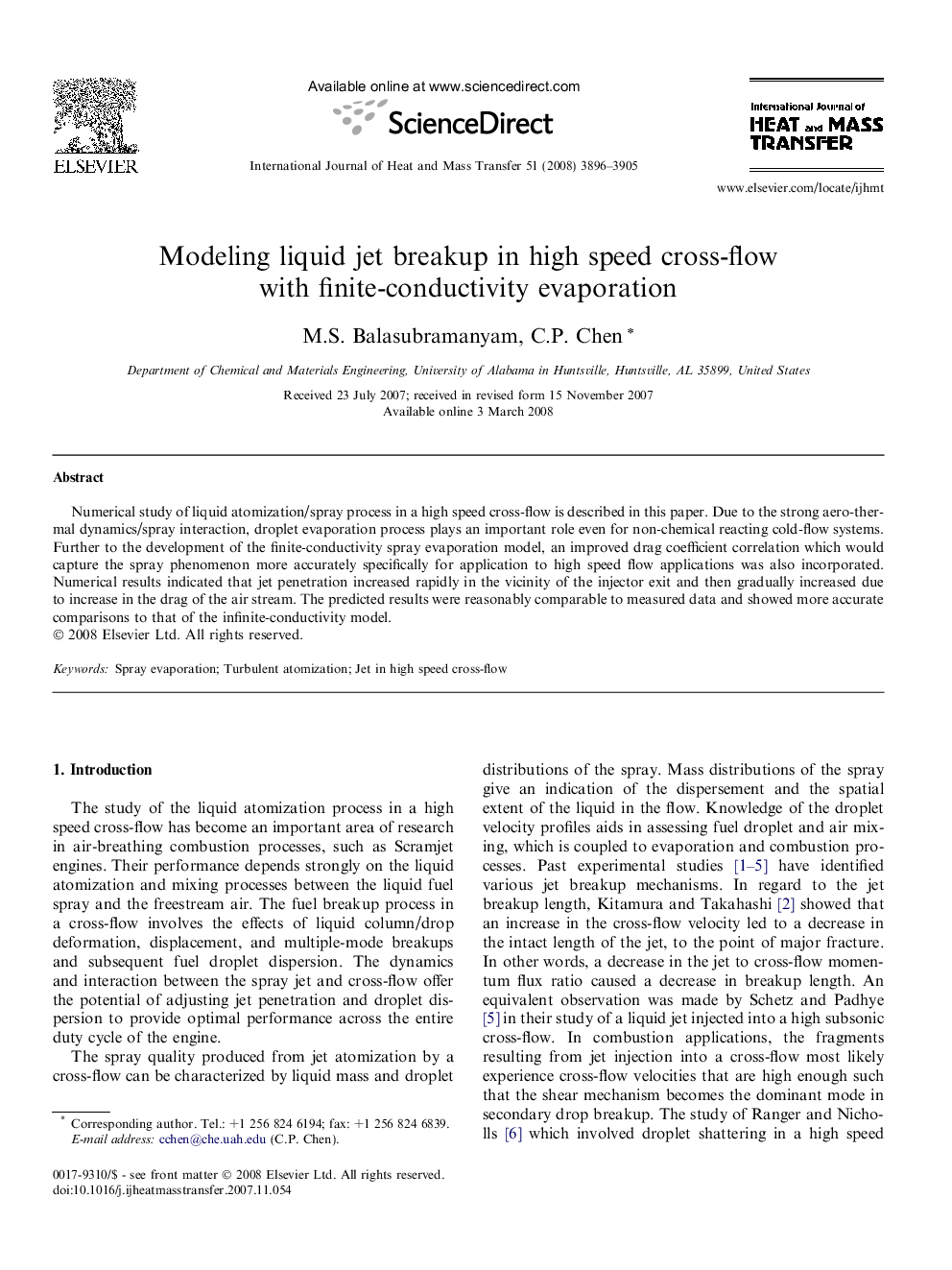 Modeling liquid jet breakup in high speed cross-flow with finite-conductivity evaporation