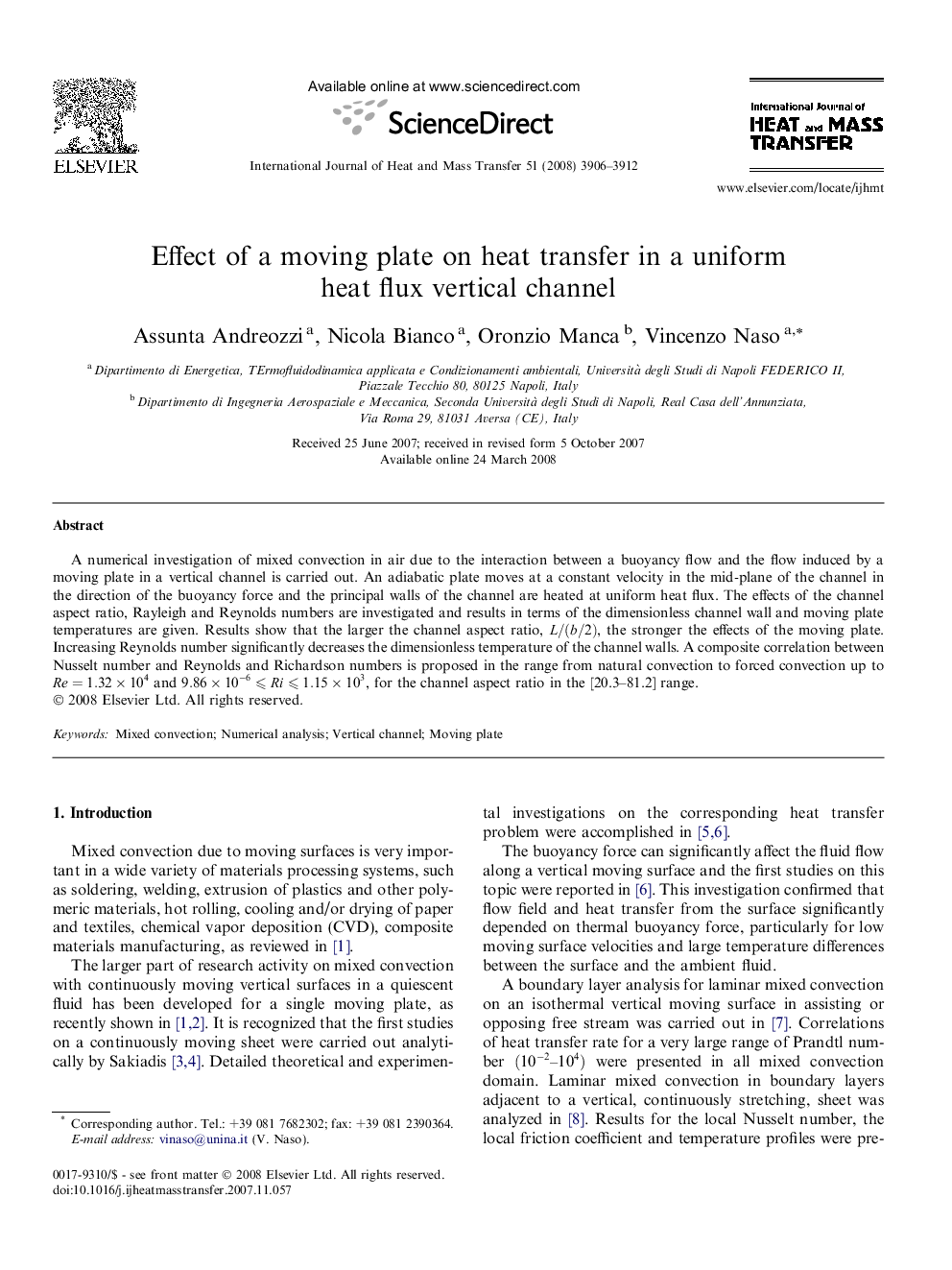 Effect of a moving plate on heat transfer in a uniform heat flux vertical channel