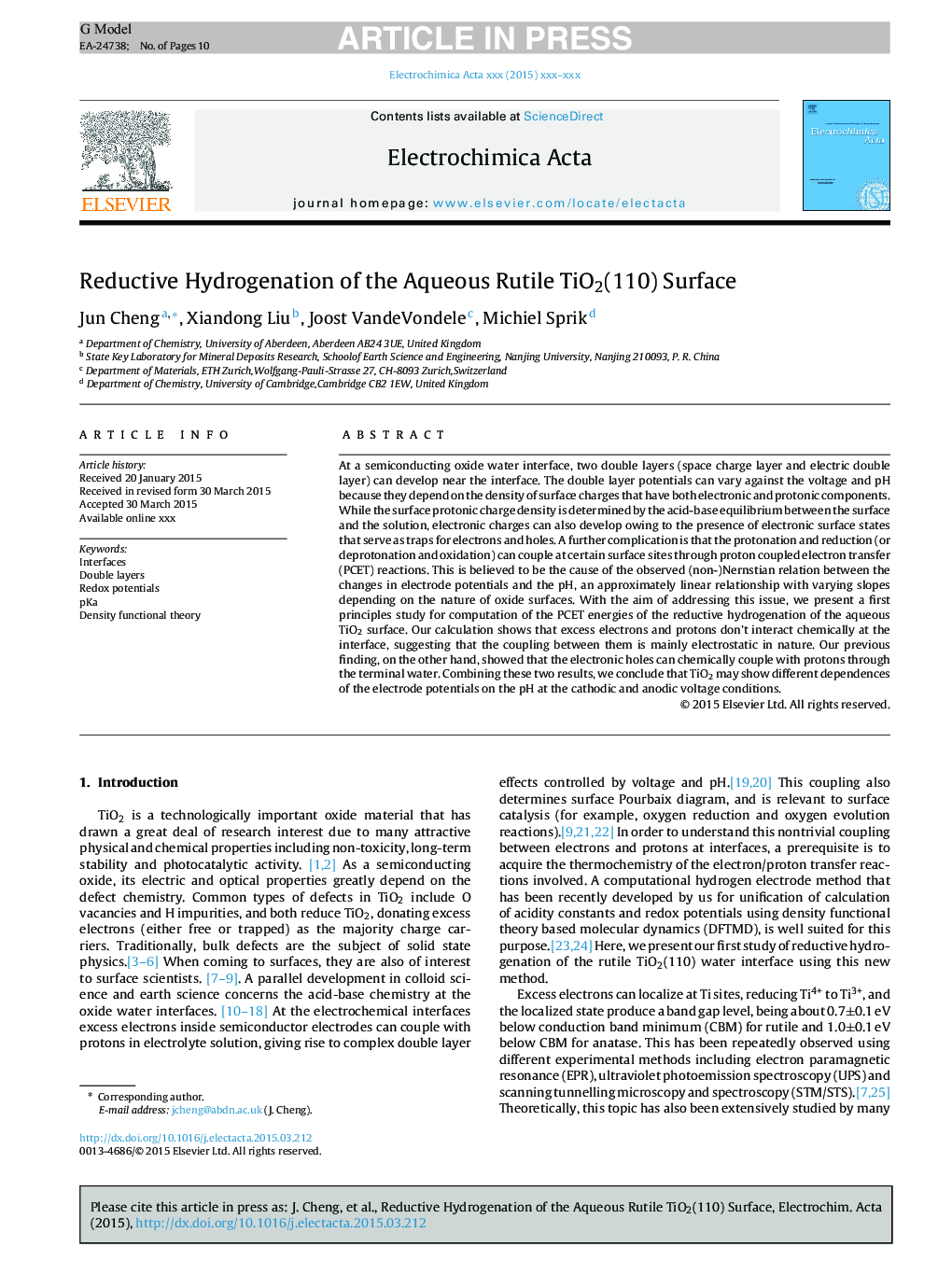 Reductive Hydrogenation of the Aqueous Rutile TiO2(110) Surface