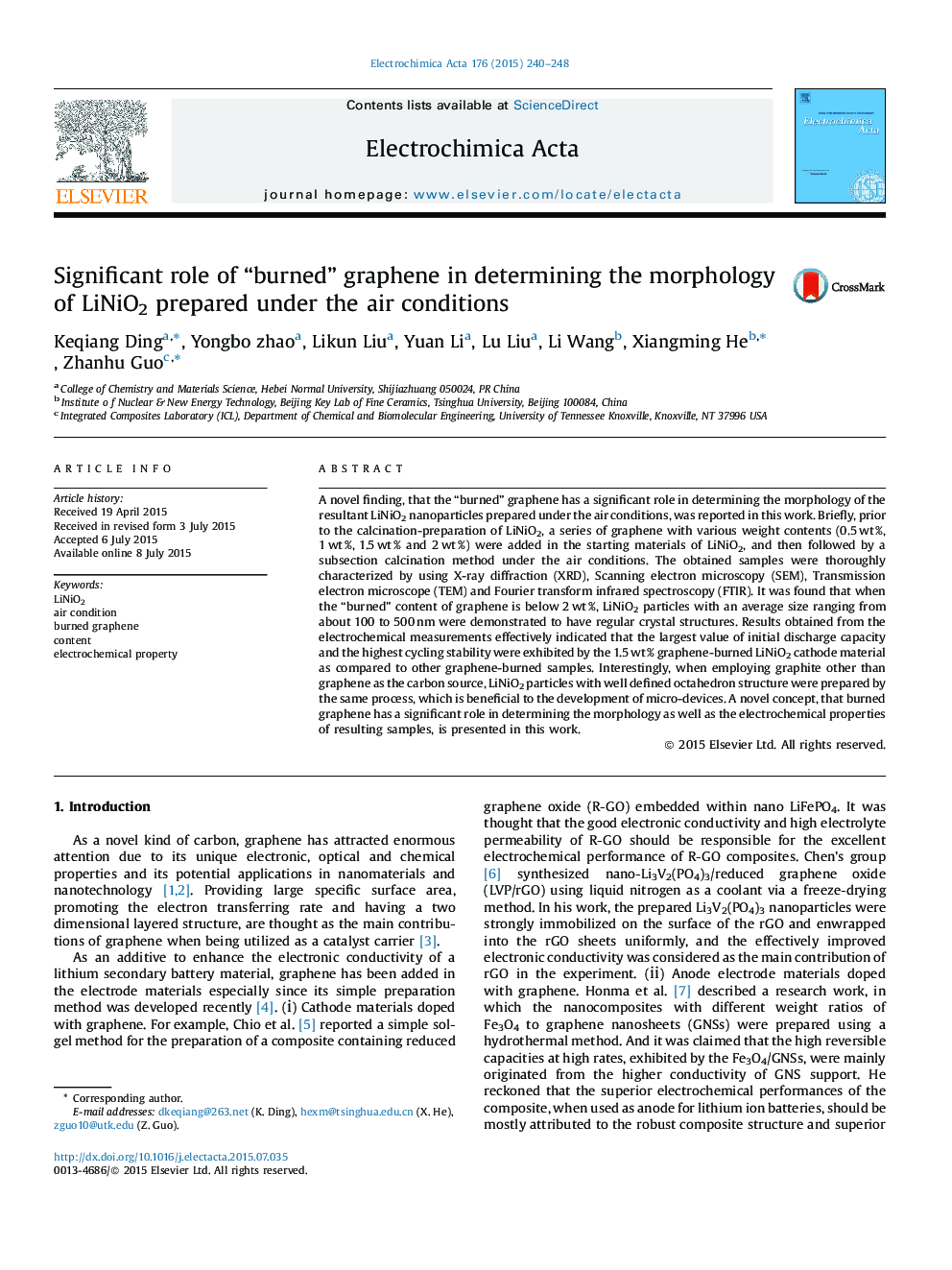 Significant role of “burned” graphene in determining the morphology of LiNiO2 prepared under the air conditions