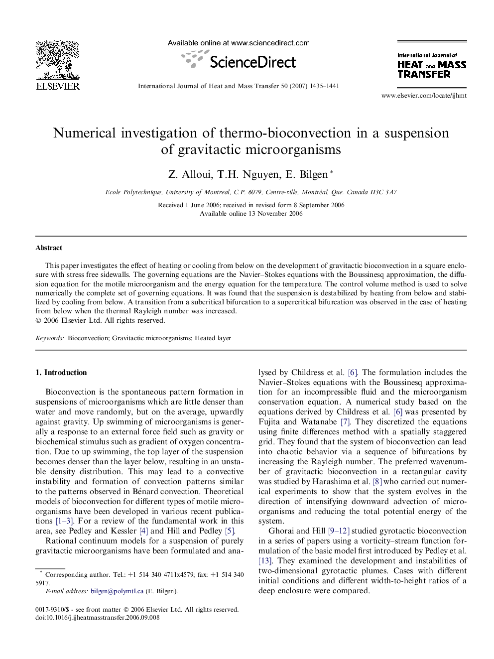 Numerical investigation of thermo-bioconvection in a suspension of gravitactic microorganisms