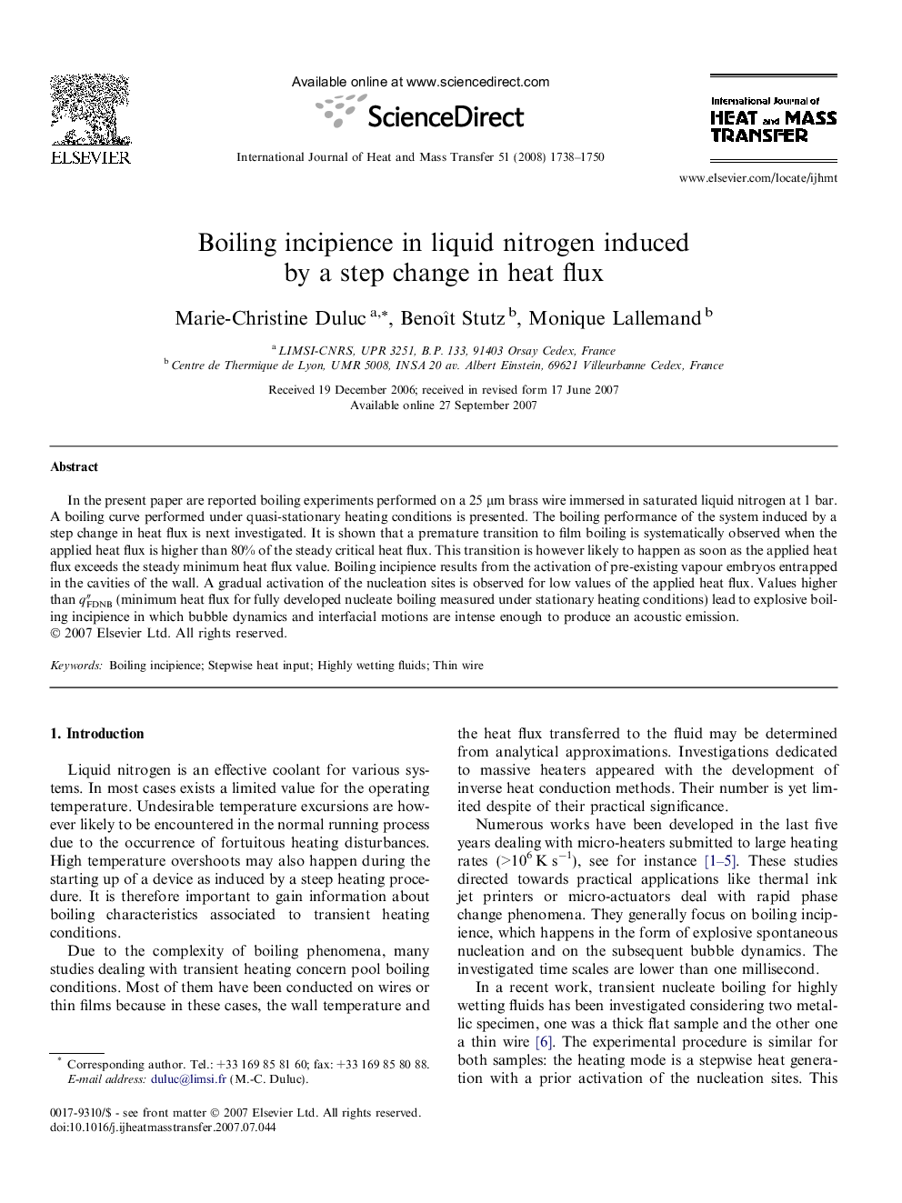 Boiling incipience in liquid nitrogen induced by a step change in heat flux
