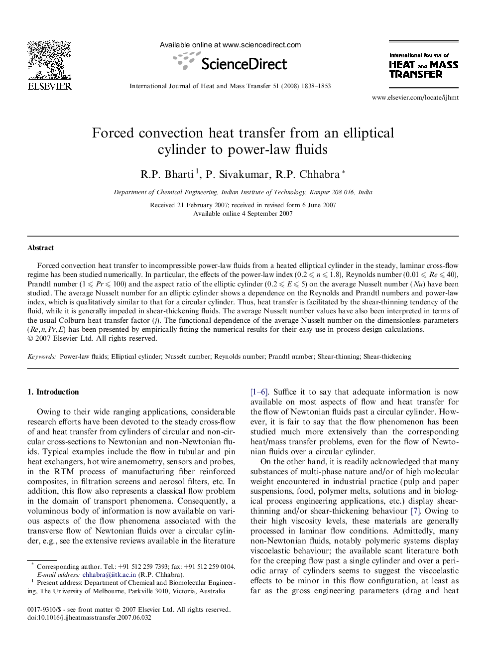 Forced convection heat transfer from an elliptical cylinder to power-law fluids