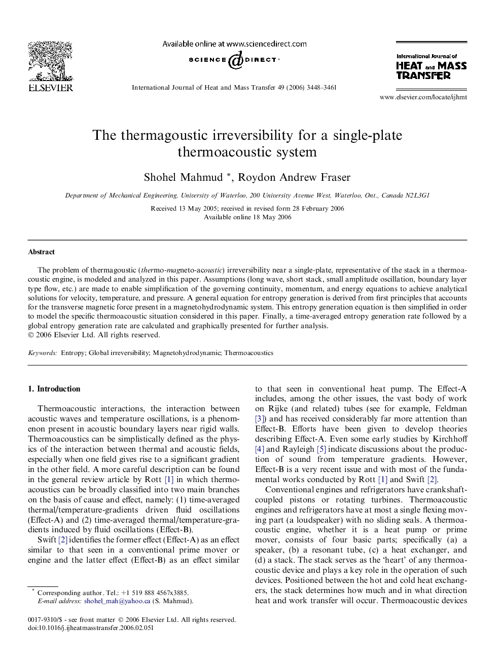 The thermagoustic irreversibility for a single-plate thermoacoustic system