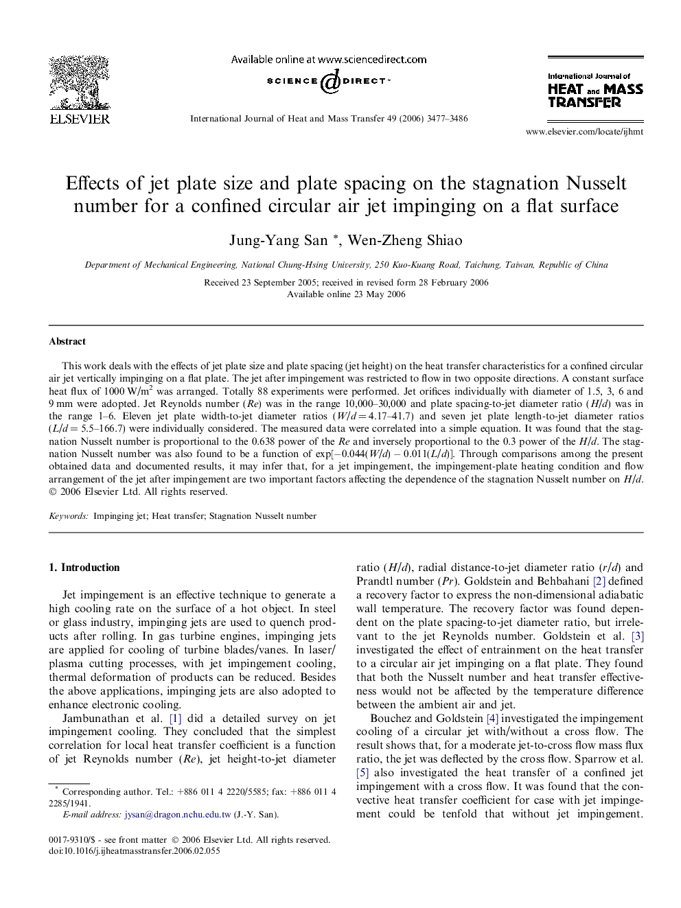 Effects of jet plate size and plate spacing on the stagnation Nusselt number for a confined circular air jet impinging on a flat surface