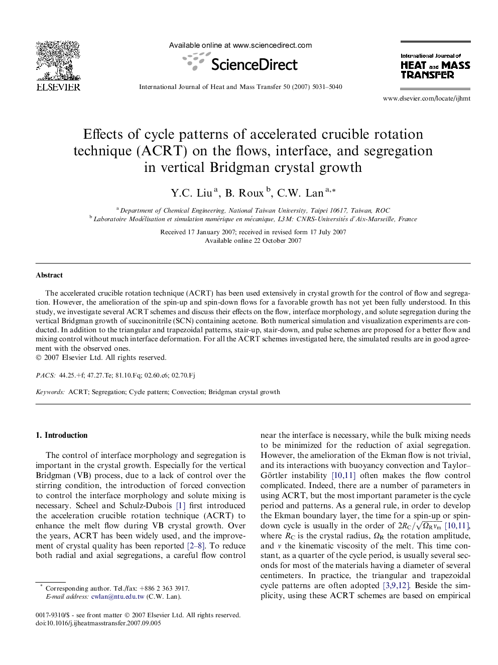 Effects of cycle patterns of accelerated crucible rotation technique (ACRT) on the flows, interface, and segregation in vertical Bridgman crystal growth