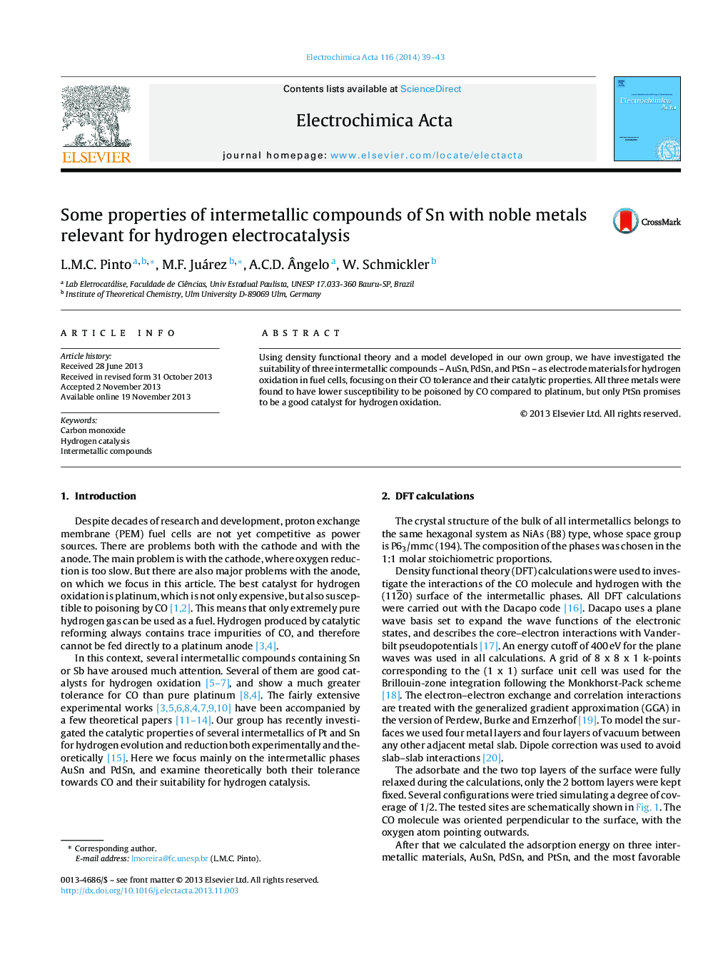 Some properties of intermetallic compounds of Sn with noble metals relevant for hydrogen electrocatalysis