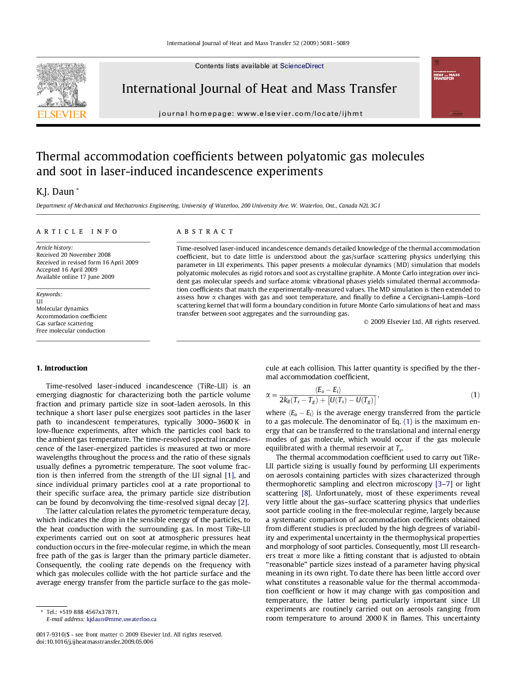 Thermal accommodation coefficients between polyatomic gas molecules and soot in laser-induced incandescence experiments