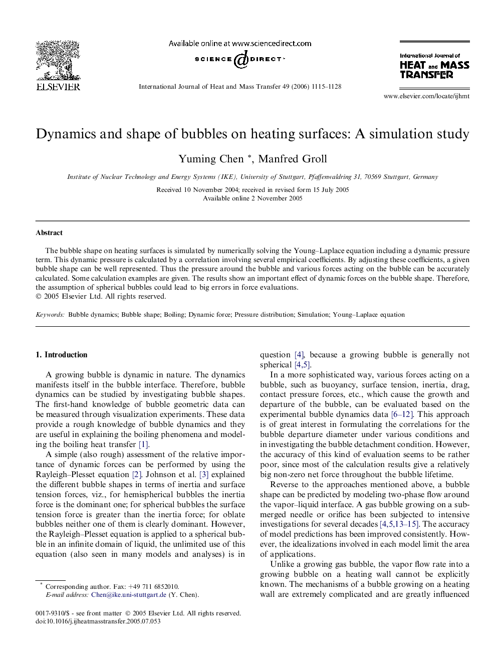 Dynamics and shape of bubbles on heating surfaces: A simulation study