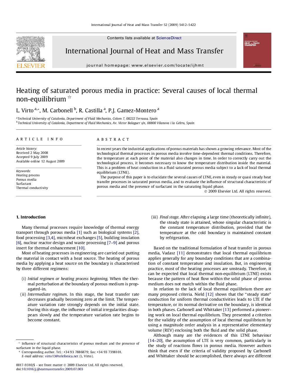 Heating of saturated porous media in practice: Several causes of local thermal non-equilibrium 