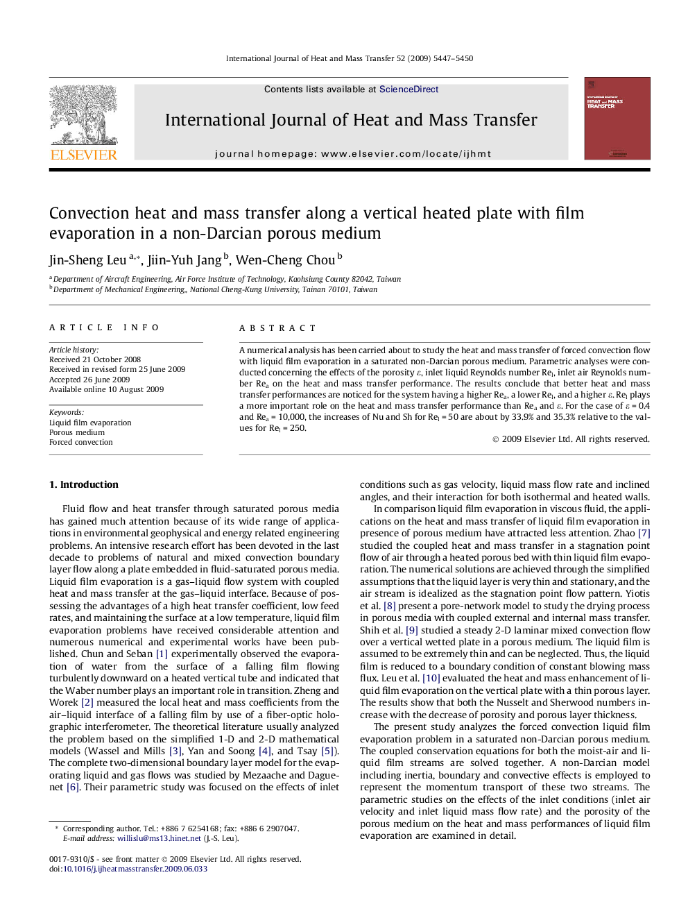 Convection heat and mass transfer along a vertical heated plate with film evaporation in a non-Darcian porous medium