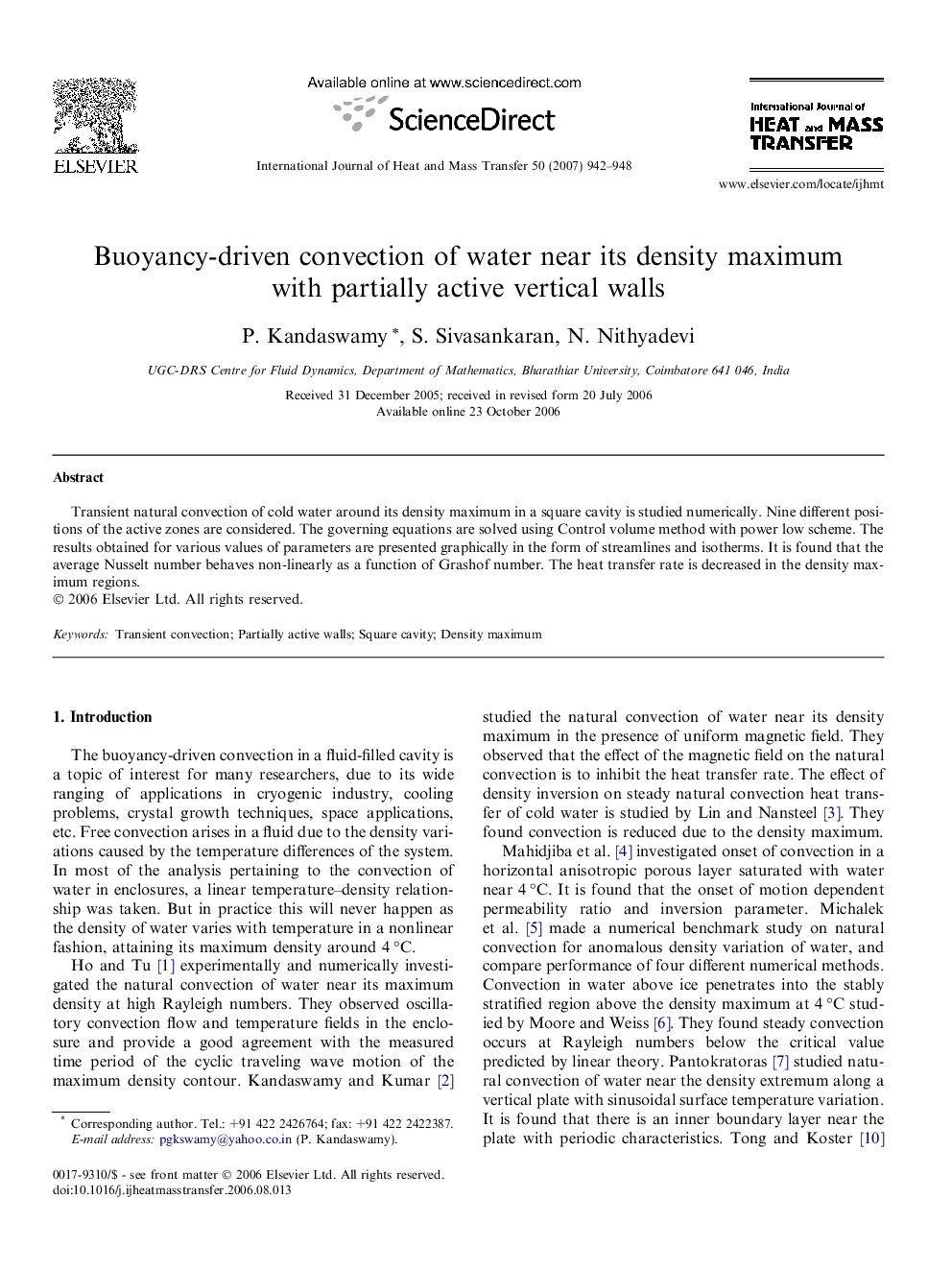 Buoyancy-driven convection of water near its density maximum with partially active vertical walls