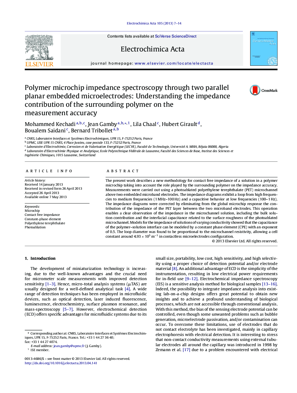 Polymer microchip impedance spectroscopy through two parallel planar embedded microelectrodes: Understanding the impedance contribution of the surrounding polymer on the measurement accuracy