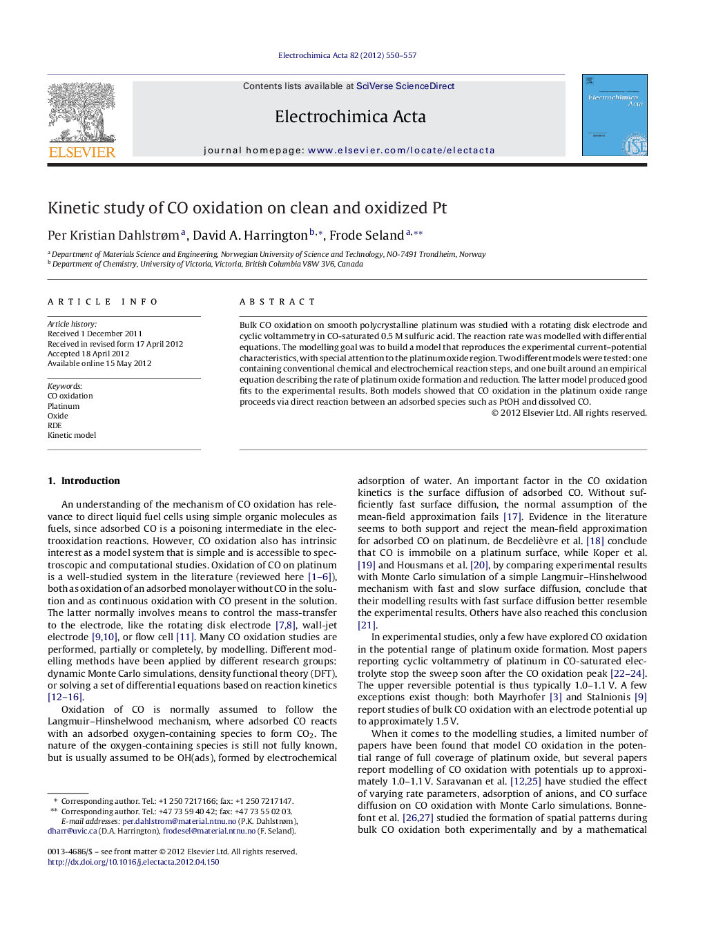 Kinetic study of CO oxidation on clean and oxidized Pt