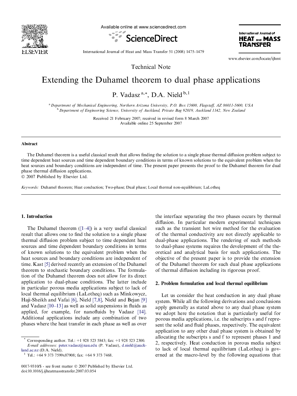 Extending the Duhamel theorem to dual phase applications