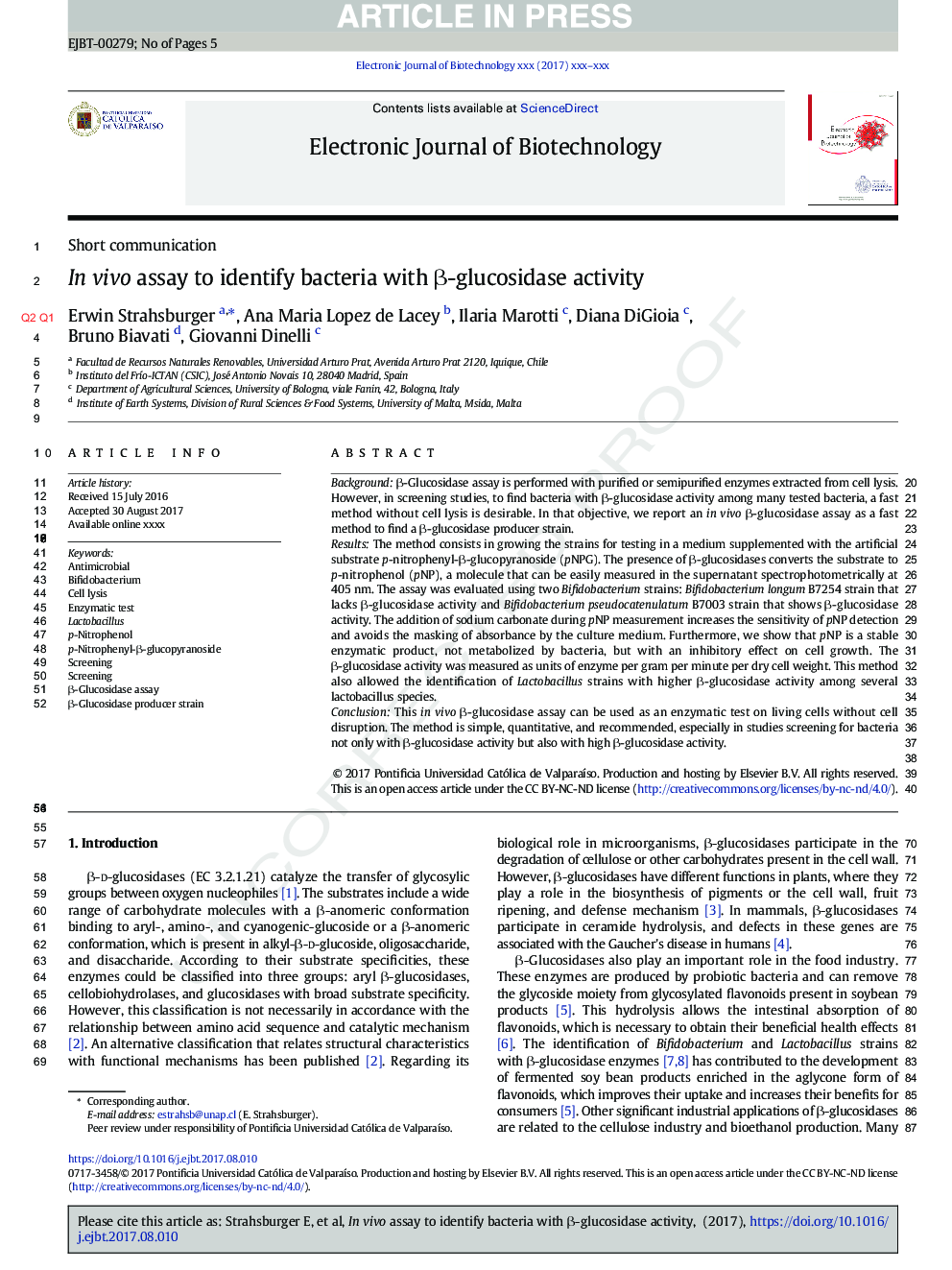 In vivo assay to identify bacteria with Î²-glucosidase activity