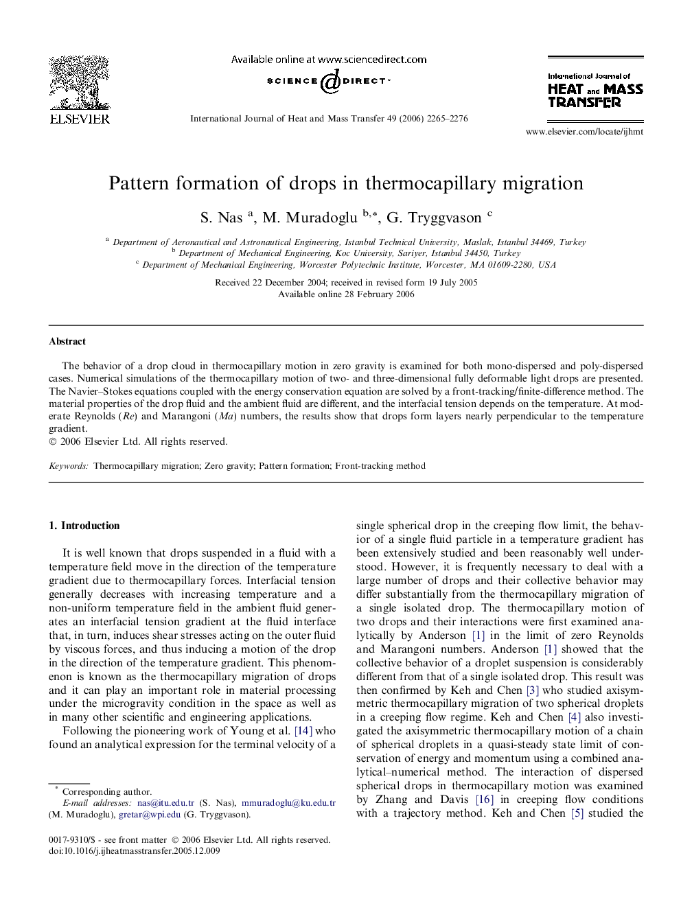 Pattern formation of drops in thermocapillary migration