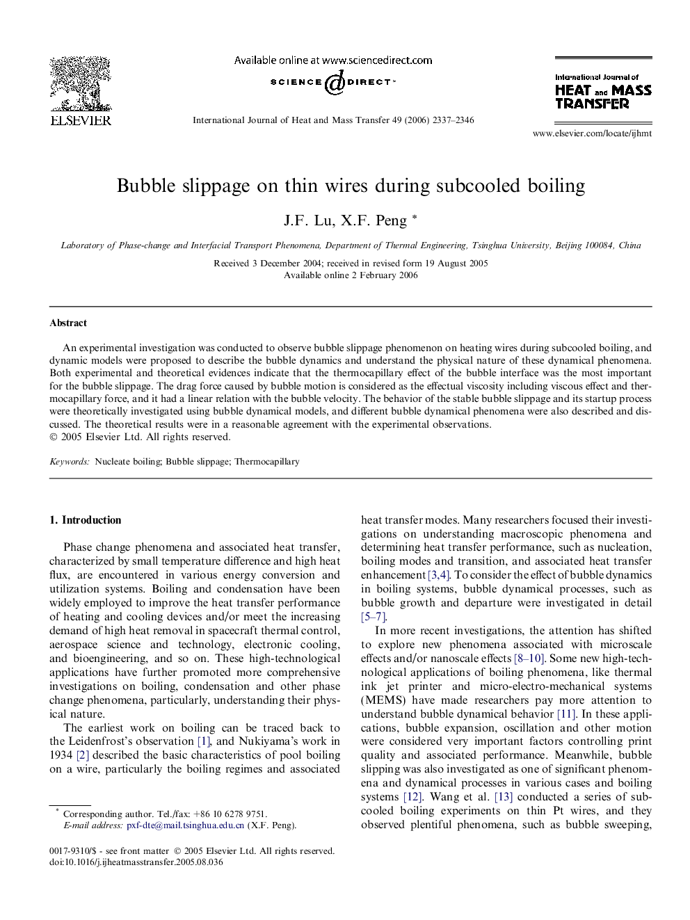 Bubble slippage on thin wires during subcooled boiling