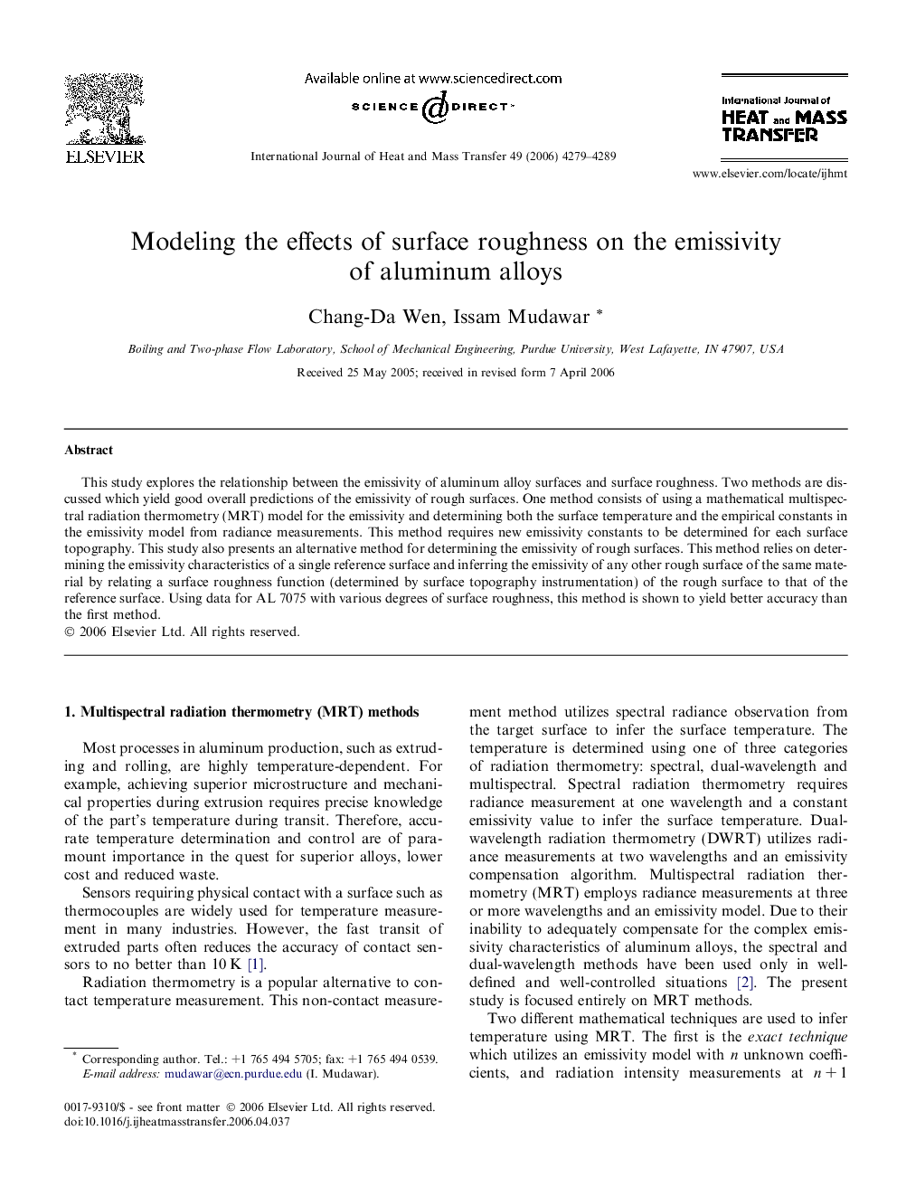 Modeling the effects of surface roughness on the emissivity of aluminum alloys