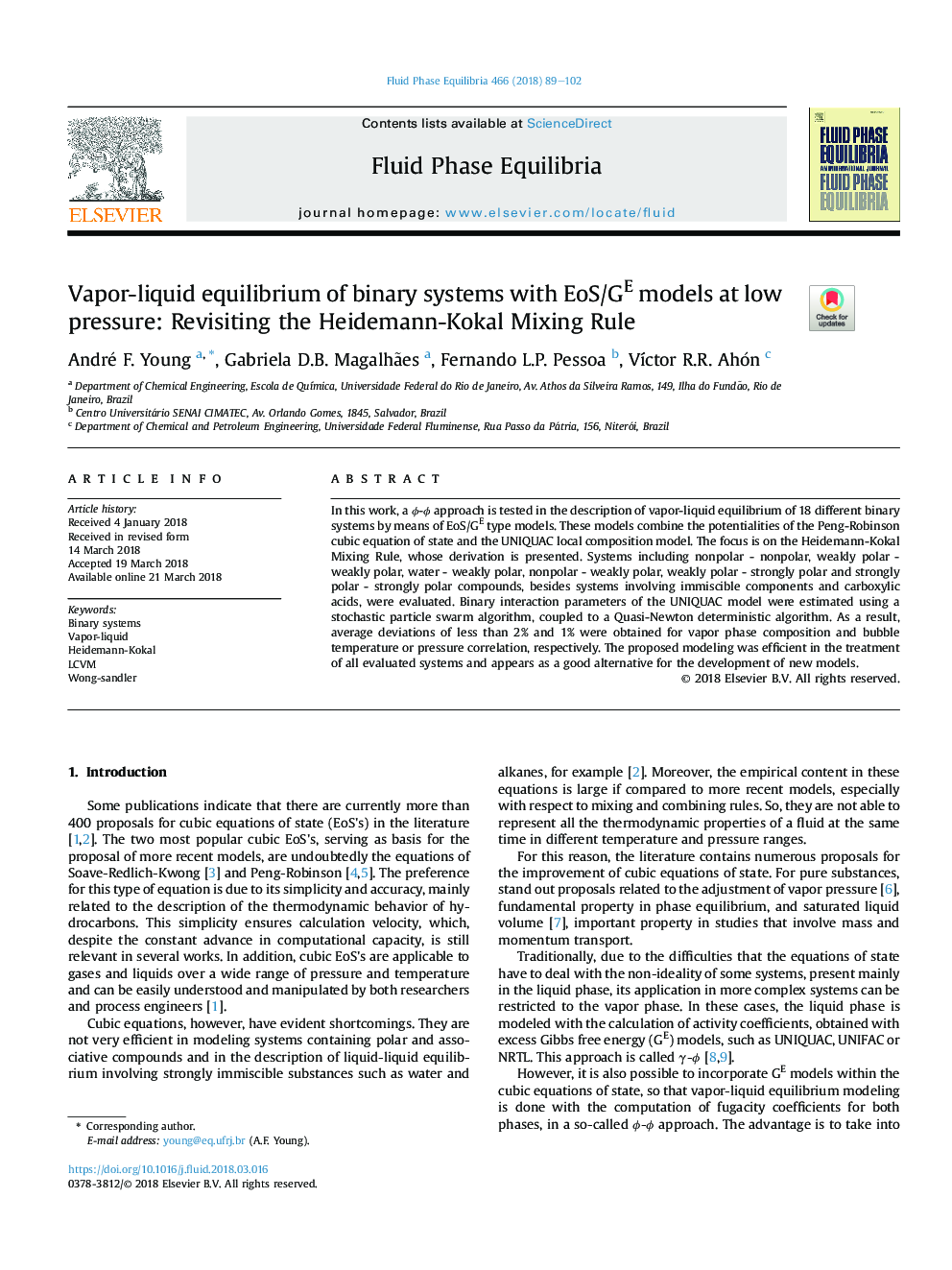 Vapor-liquid equilibrium of binary systems with EoS/GE models at low pressure: Revisiting the Heidemann-Kokal Mixing Rule