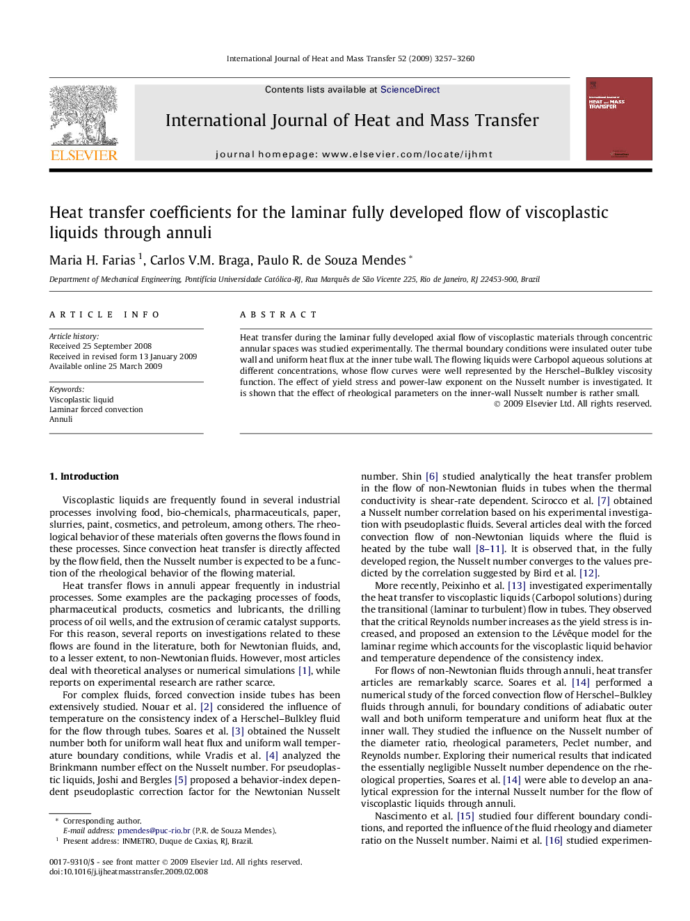 Heat transfer coefficients for the laminar fully developed flow of viscoplastic liquids through annuli