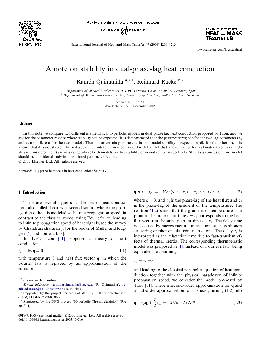 A note on stability in dual-phase-lag heat conduction