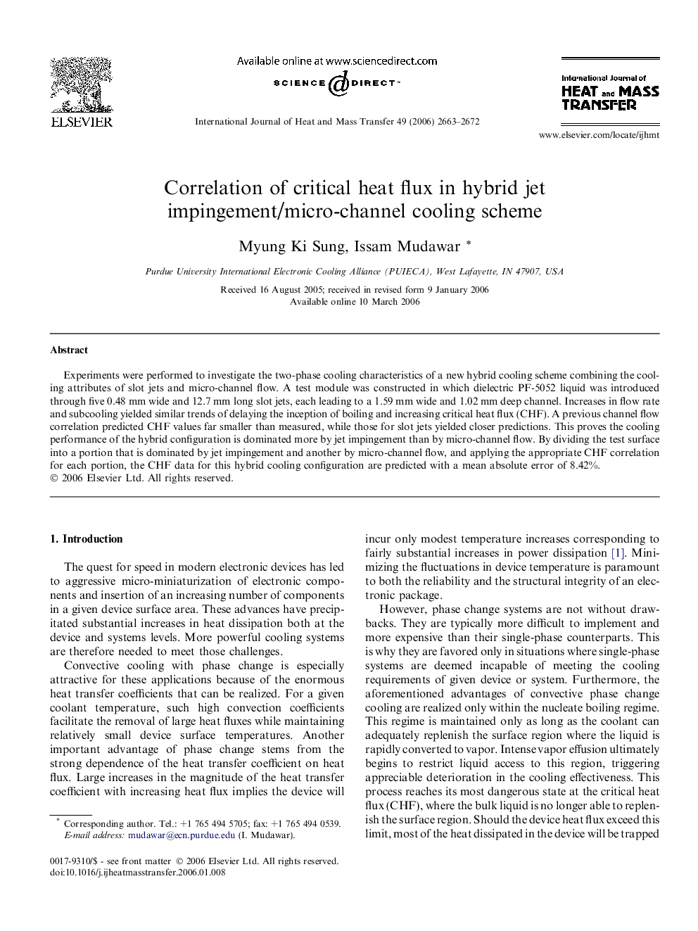 Correlation of critical heat flux in hybrid jet impingement/micro-channel cooling scheme