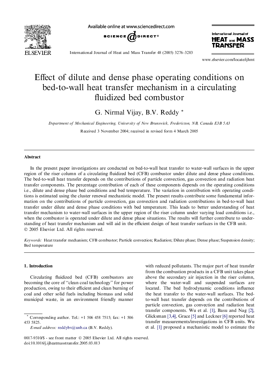 Effect of dilute and dense phase operating conditions on bed-to-wall heat transfer mechanism in a circulating fluidized bed combustor