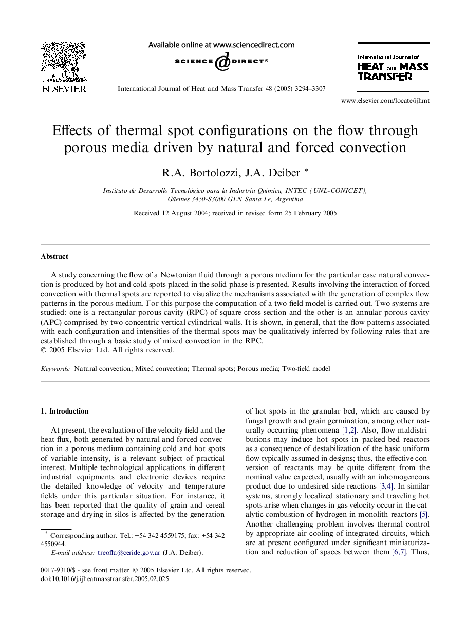 Effects of thermal spot configurations on the flow through porous media driven by natural and forced convection