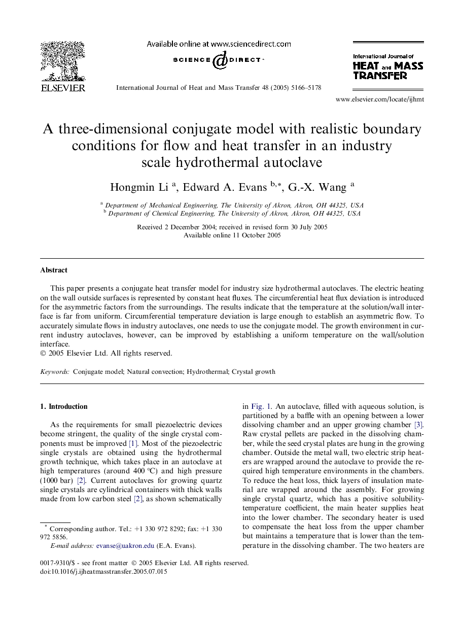 A three-dimensional conjugate model with realistic boundary conditions for flow and heat transfer in an industry scale hydrothermal autoclave