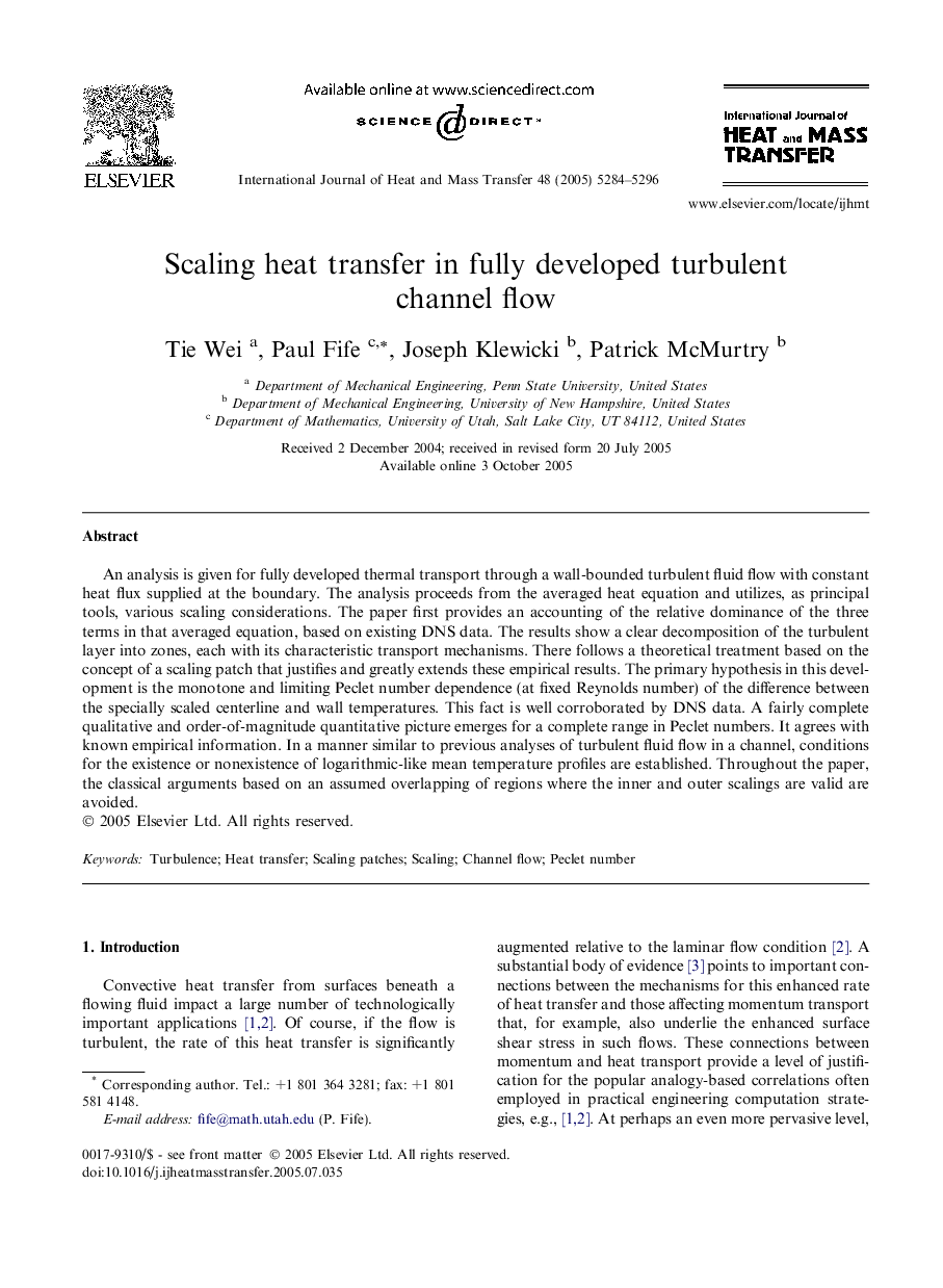 Scaling heat transfer in fully developed turbulent channel flow