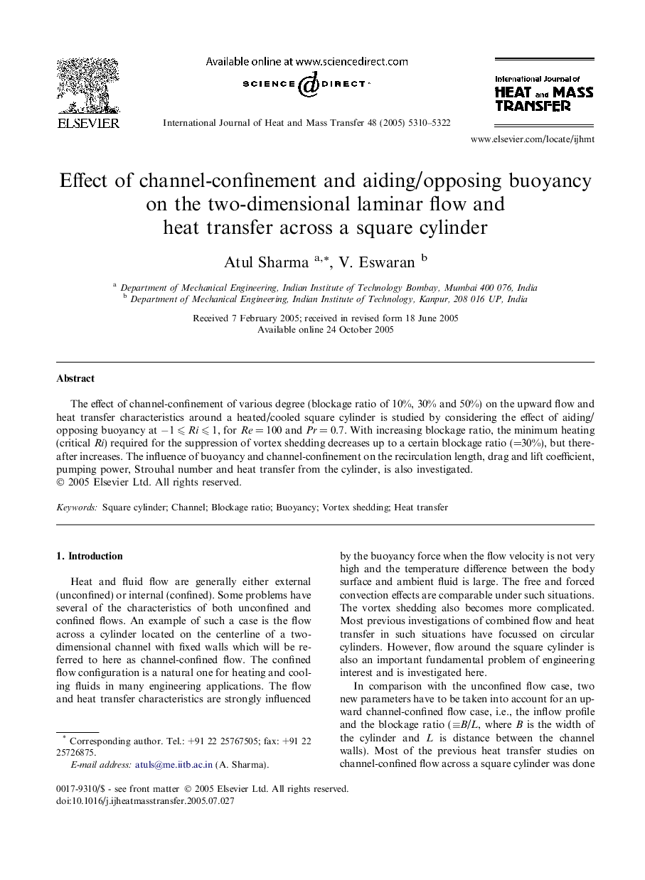 Effect of channel-confinement and aiding/opposing buoyancy on the two-dimensional laminar flow and heat transfer across a square cylinder