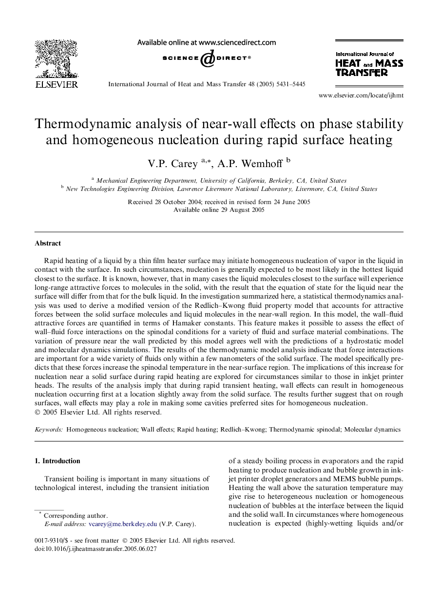 Thermodynamic analysis of near-wall effects on phase stability and homogeneous nucleation during rapid surface heating