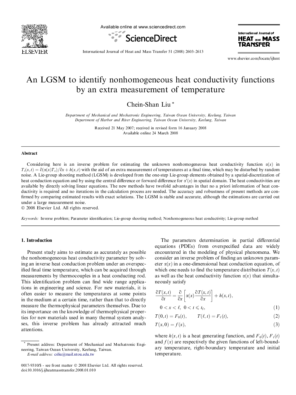 An LGSM to identify nonhomogeneous heat conductivity functions by an extra measurement of temperature