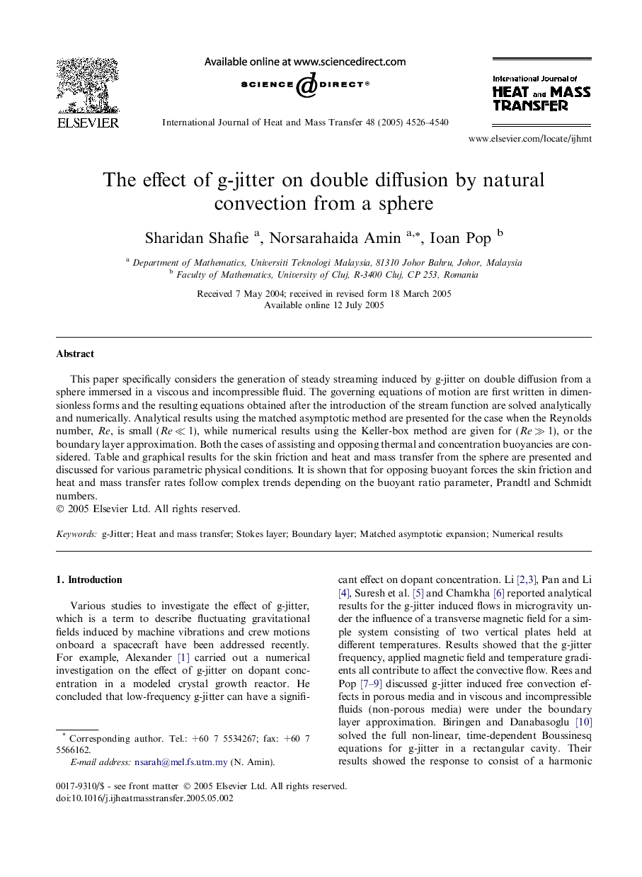 The effect of g-jitter on double diffusion by natural convection from a sphere