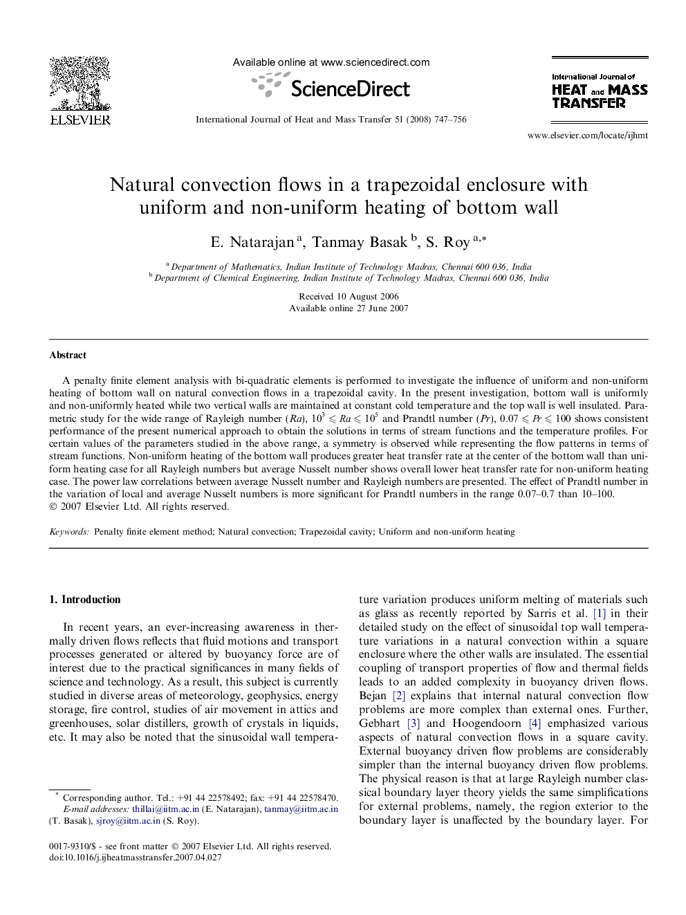 Natural convection flows in a trapezoidal enclosure with uniform and non-uniform heating of bottom wall