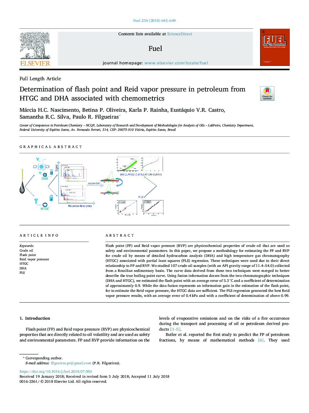 Determination of flash point and Reid vapor pressure in petroleum from HTGC and DHA associated with chemometrics