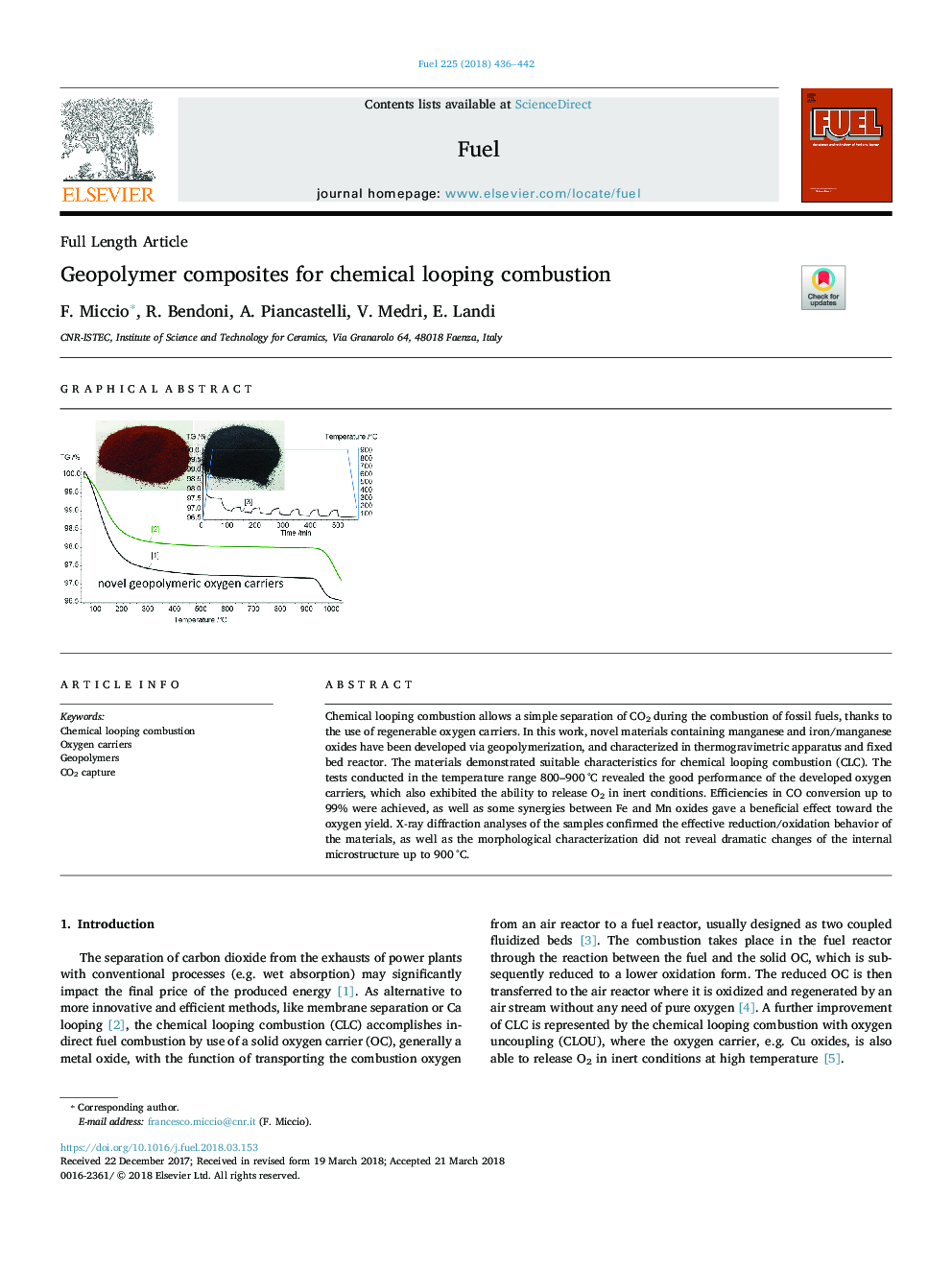 Geopolymer composites for chemical looping combustion