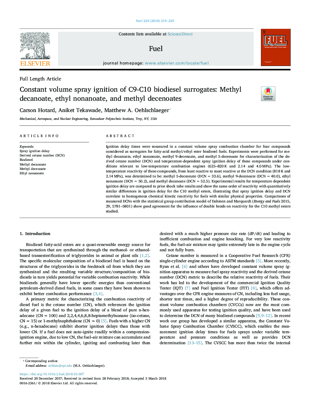 Constant volume spray ignition of C9-C10 biodiesel surrogates: Methyl decanoate, ethyl nonanoate, and methyl decenoates