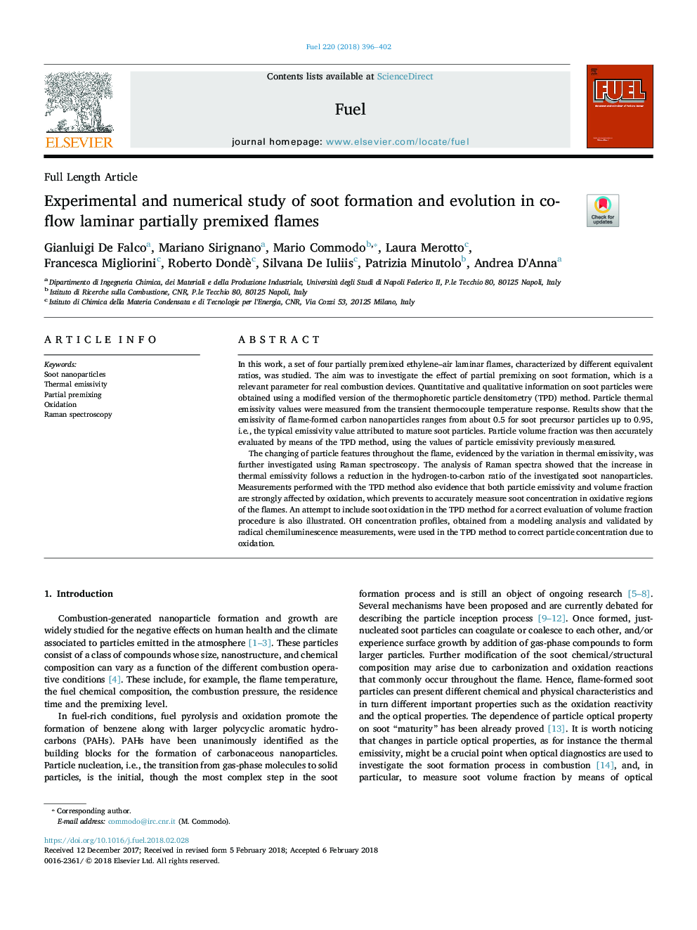 Experimental and numerical study of soot formation and evolution in co-flow laminar partially premixed flames