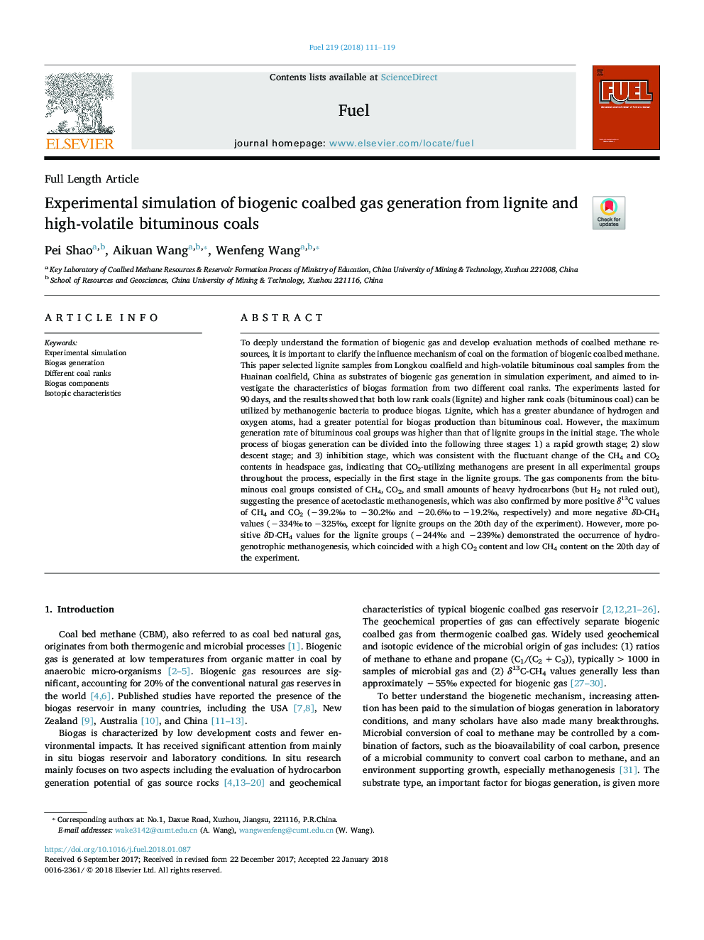 Experimental simulation of biogenic coalbed gas generation from lignite and high-volatile bituminous coals