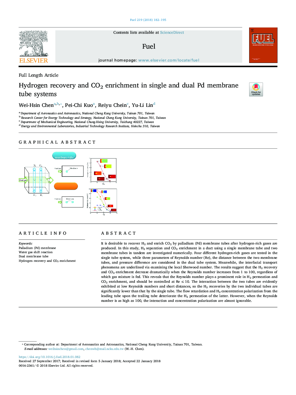 Hydrogen recovery and CO2 enrichment in single and dual Pd membrane tube systems