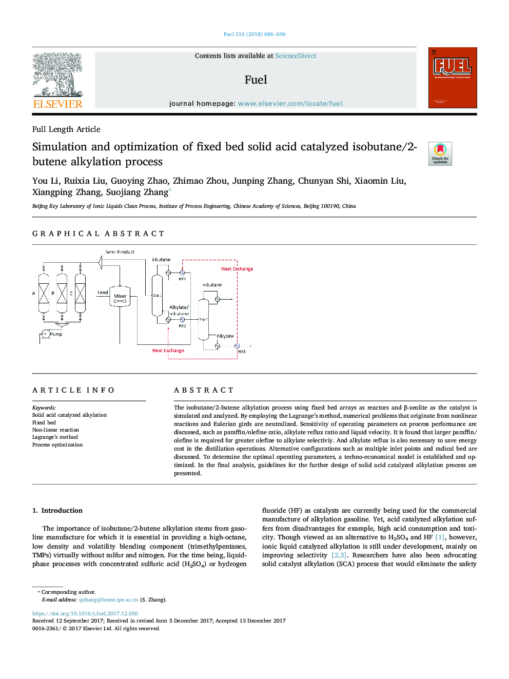 شبیه سازی و بهینه سازی فرایند آلکالیزاسیون ایزوبوتان / 2-بوتن کاتالیز شده اسید کربن ثابت 