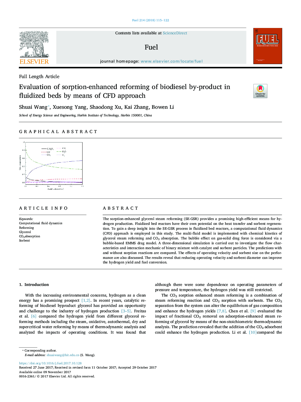 Evaluation of sorption-enhanced reforming of biodiesel by-product in fluidized beds by means of CFD approach