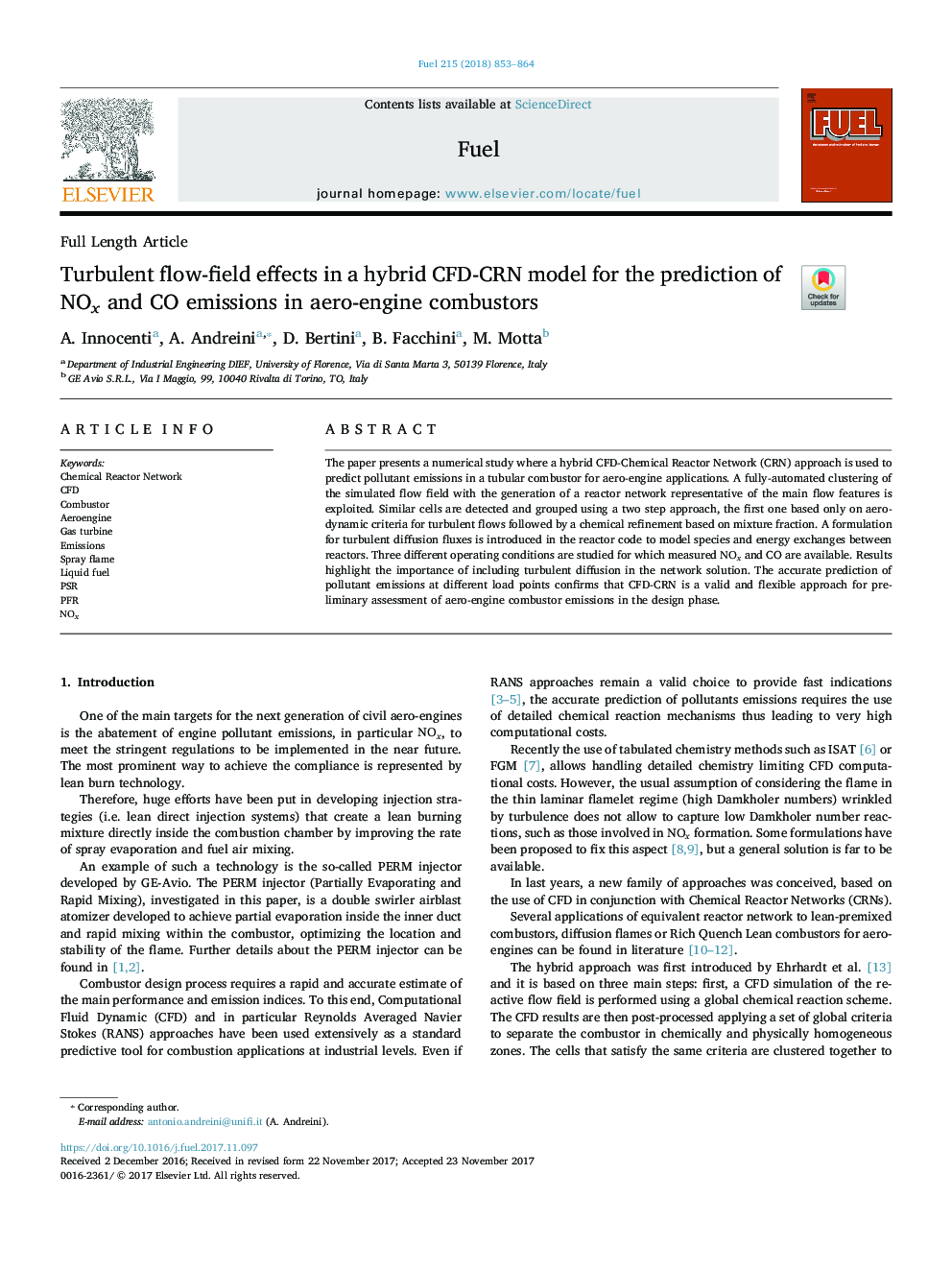 Turbulent flow-field effects in a hybrid CFD-CRN model for the prediction of NOx and CO emissions in aero-engine combustors