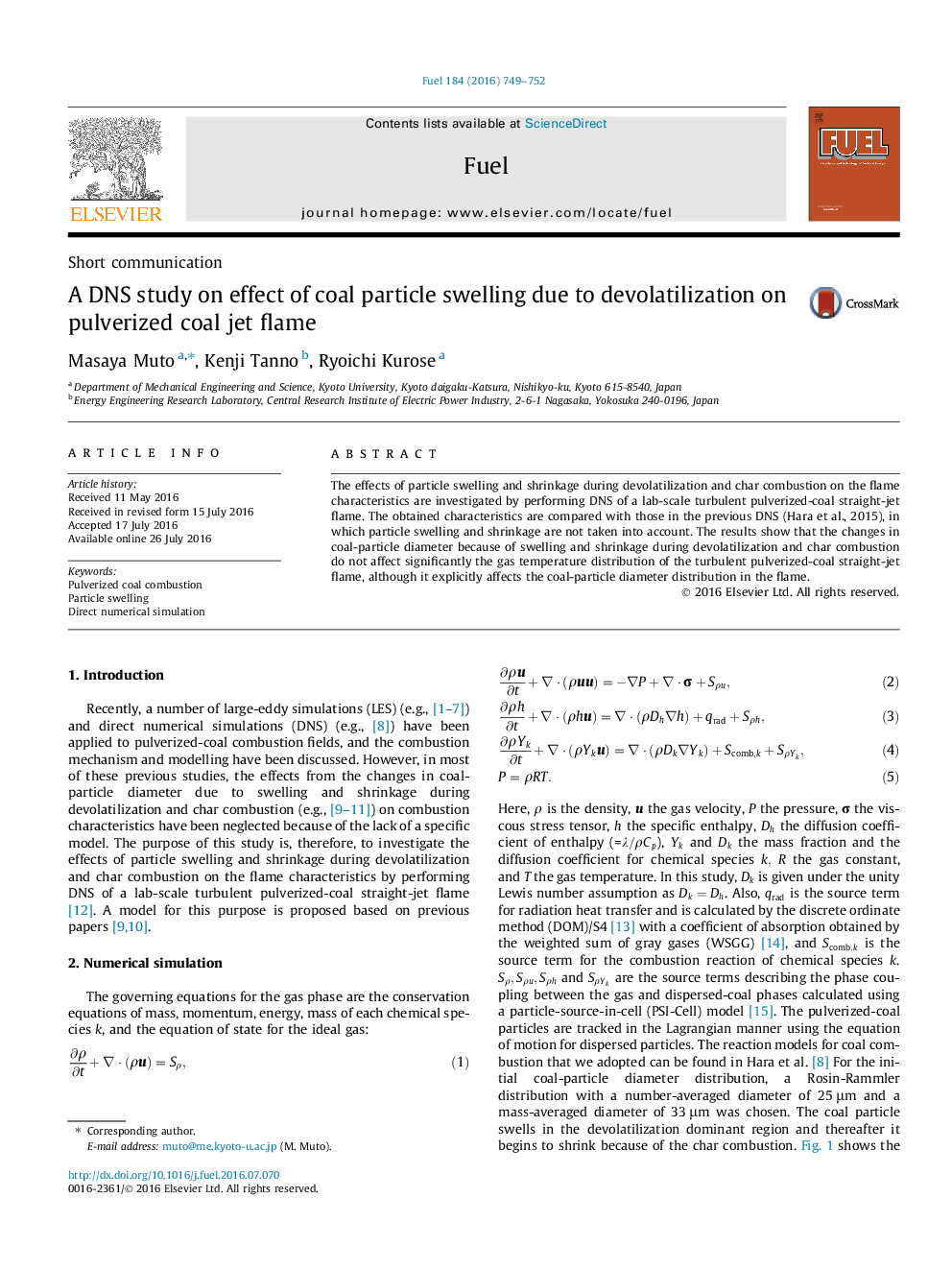 A DNS study on effect of coal particle swelling due to devolatilization on pulverized coal jet flame