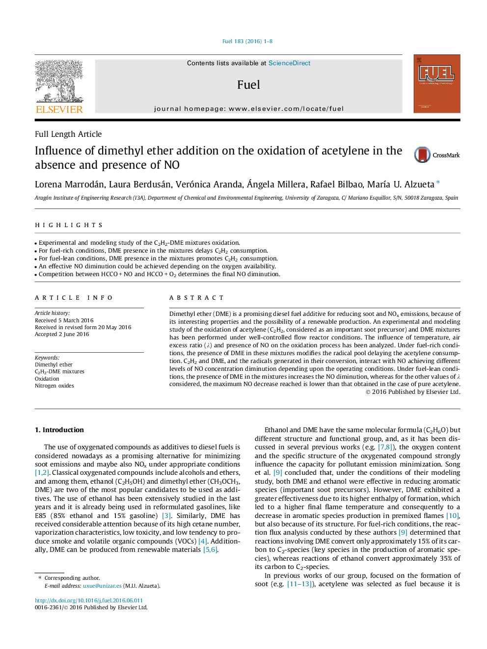 Influence of dimethyl ether addition on the oxidation of acetylene in the absence and presence of NO