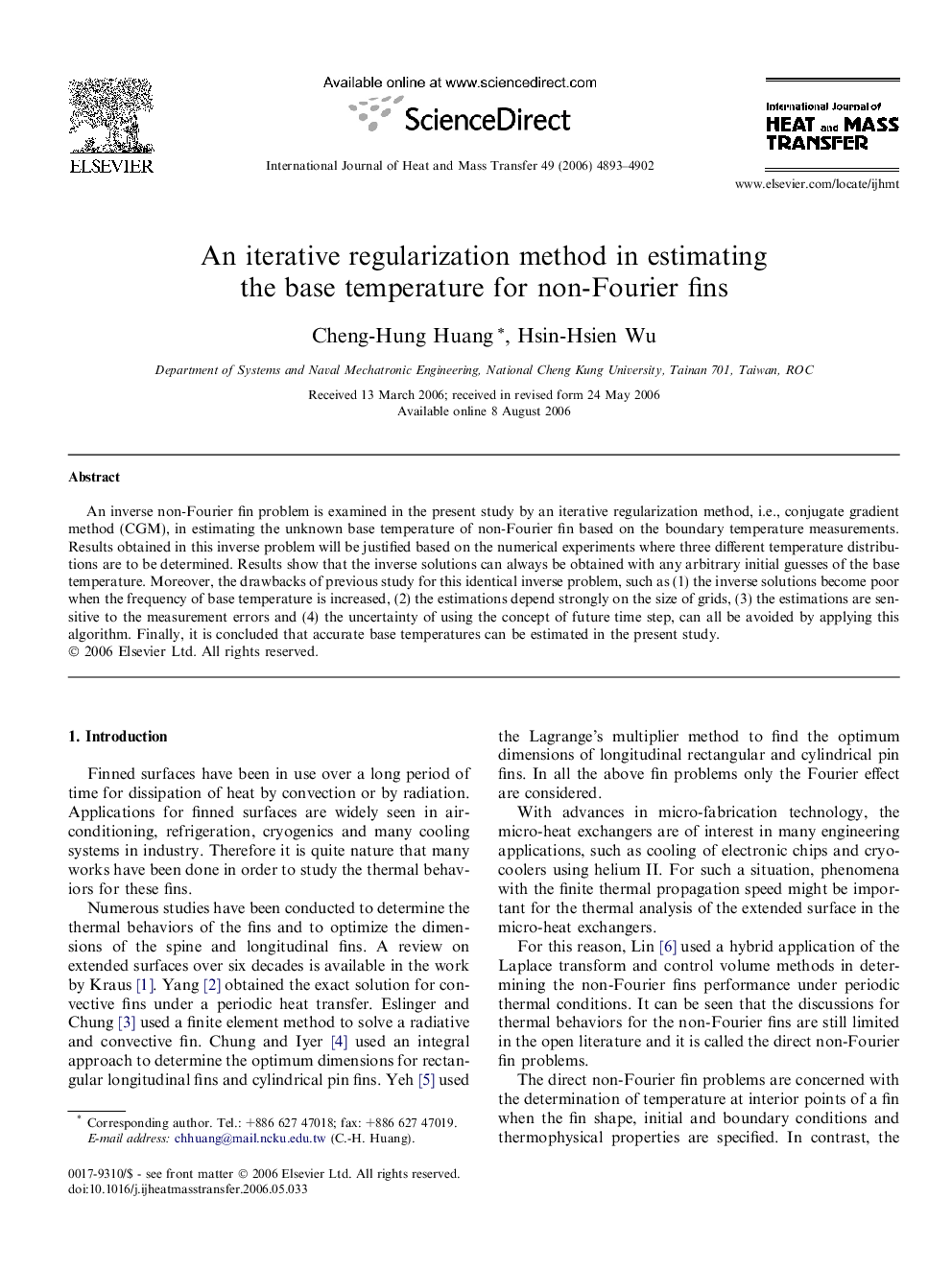 An iterative regularization method in estimating the base temperature for non-Fourier fins